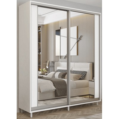 Dulap cu uşi glisante Mobildor-Lux Aron 1300 (8681 Alb Briliant) K2