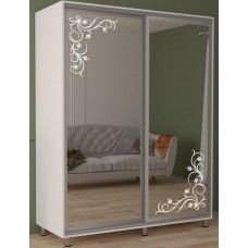 Шкаф-купе Mobildor-Lux Aron 1800 (8681 Alb Briliant) Desen