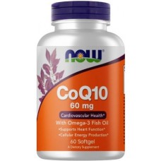 Витамины NOW CoQ10 60mg with Omega-3 60cap