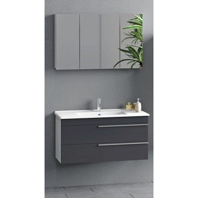 Set mobilier baie Nplus Dokker 100 White/Metalic Anthracite