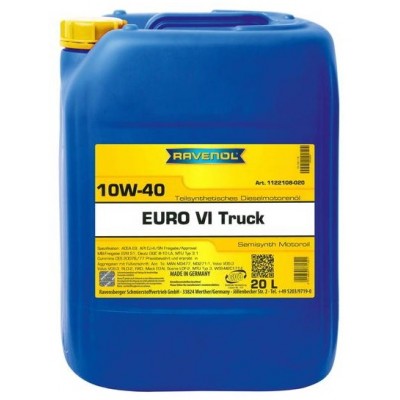 Моторное масло Ravenol EURO VI Truck 10W-40 20L