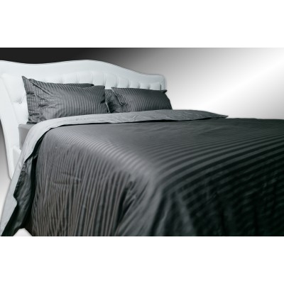 Lenjerie de pat LiLiMax Satin Collection Unique Graphite Euro Fitted Sheet 180x200cm