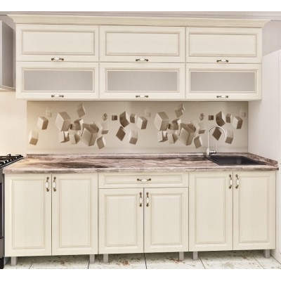 Кухонный гарнитур Bafimob Modern MDF 2.0m glass Alebastr