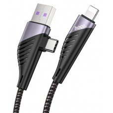 Cablu USB Hoco U95 2-in-1 Freeway Lightning to USB/Type-C