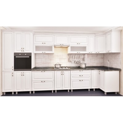 Кухонный гарнитур Bafimob Corner MDF 4.1x0.9m Eco +ball closer Dub Polyarnyi