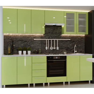 Bucătărie Bafimob Iulia (High Gloss) 2.6m Green