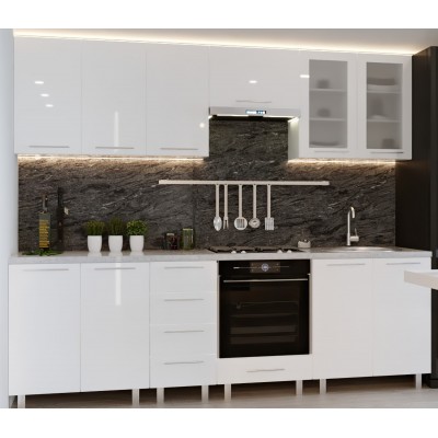 Bucătărie Bafimob Iulia (High Gloss) 2.6m White