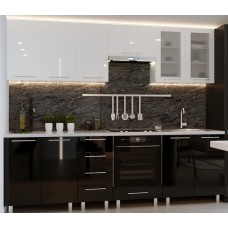 Кухонный гарнитур Bafimob Iulia (High Gloss) 2.6m White/Black