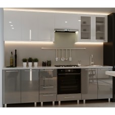 Кухонный гарнитур Bafimob Iulia (High Gloss) 2.6m White/Grey
