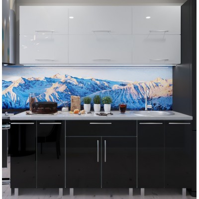 Кухонный гарнитур Bafimob Modern (High Gloss) 1.8m no glass Black/White