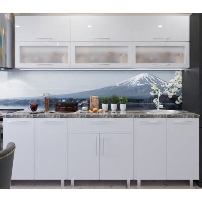 Кухонный гарнитур Bafimob Modern (High Gloss) 2.0m glass White