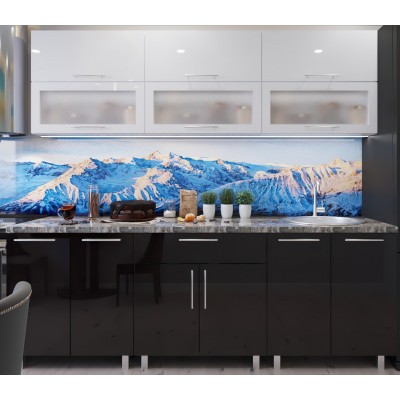Кухонный гарнитур Bafimob Modern (High Gloss) 2.4m glass White/Black