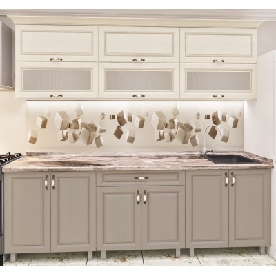 Кухонный гарнитур Bafimob Modern MDF 2.0m glass Dub Konkordiya/Alebastr