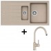 Кухонная мойка + смеситель Schock Set Element D-150 Sabbia + Plutos Sabbia