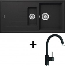 Кухонная мойка + смеситель Schock Set Element D-150 Onyx + Plutos Onyx