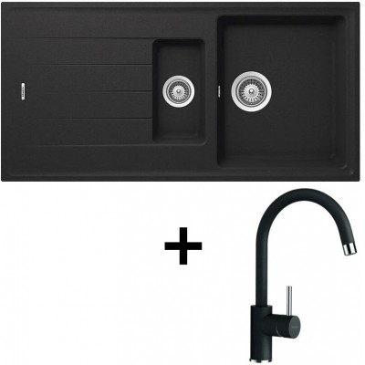 Кухонная мойка + смеситель Schock Set Element D-150 Onyx + Plutos Onyx