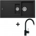 Кухонная мойка + смеситель Schock Set Element D-150 Onyx + Plutos Onyx