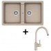 Кухонная мойка + смеситель Schock Set Element N-200 Sabbia + Plutos Sabbia