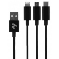 Cablu USB 2E USB 3 in 1 1.2m Black (2E-CCMTLAB-BL)