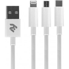 Cablu USB 2E USB 3 in 1 1.2m White (2E-CCMTLAB-WT)