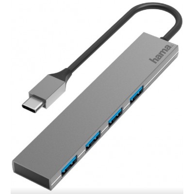 Разветвитель Hama USB-C Hub 4 Ports USB 3.2 Gen1 (00200101)