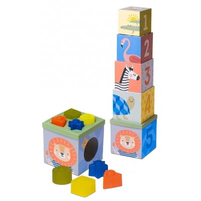 Cuburi Taf Toys Sorter Pyramid Cubes Africa (12725)