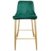 Scaun de bar Deco Clasic Green/Golden legs