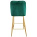 Scaun de bar Deco Clasic Green/Golden legs