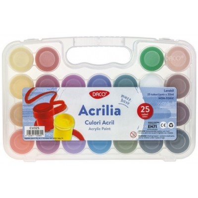 Vopsele de artă Daco Acrylic 25 Colors 20ml (CU325)