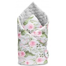 Plic pentru bebeluși Sensillo Velvet Wrap Flowers Grey (4231)