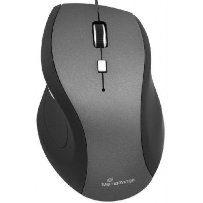 Mouse MediaRange Corded 5-button Black/Grey