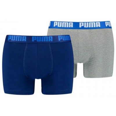 Мужские трусы Puma Basic Boxer 2P Blue/Grey Melange L (521015001015)