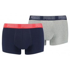 Мужские трусы Puma Basic Trunk 2P Blue/Grey Melange M (100000884006)