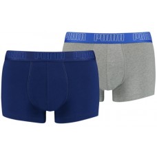 Мужские трусы Puma Basic Trunk 2P Blue/Grey Melange L (100000884023)