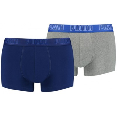 Мужские трусы Puma Basic Trunk 2P Blue/Grey Melange M (100000884023)