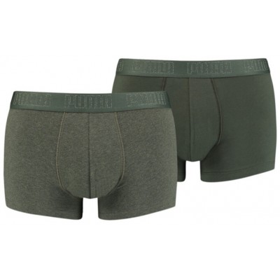 Мужские трусы Puma Basic Trunk 2P Green Melange L