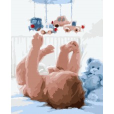 Картина по номерам Strateg Baby with Hanging Toys (0886)