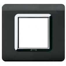 Рамка для розеток и выключателей AVE 2M Black/Crom (5611)