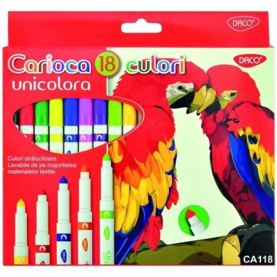 Set carioci Daco Unicolora 18 Colors (CA118)