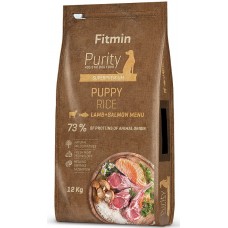 Hrană uscată pentru câini Fitmin Purity Puppy Rice Lamb & Salmon 12kg