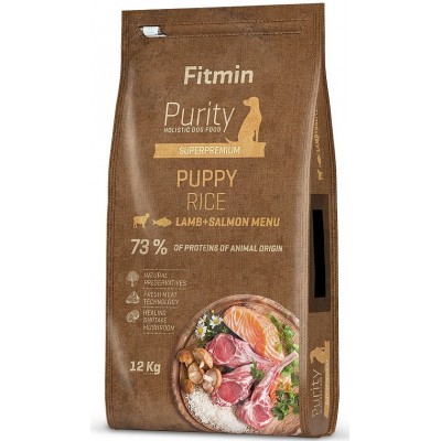 Hrană uscată pentru câini Fitmin Purity Puppy Rice Lamb & Salmon 12kg