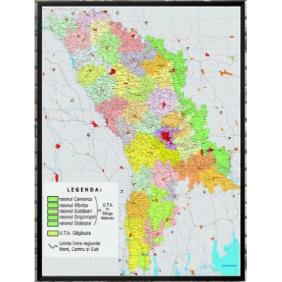 Art Maps Harta administrativă detaliată a Moldovei (0200002)