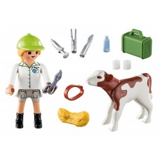 Фигурка героя Playmobil Special Plus: Vet with Calf (PM70252)