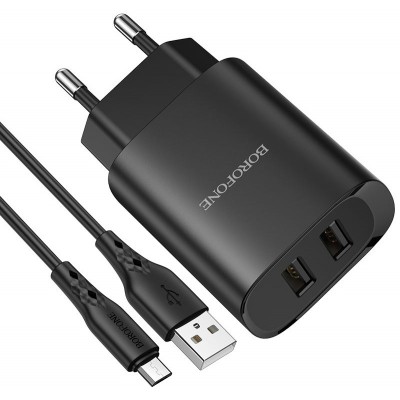 Зарядное устройство Borofone BN2 with Micro-USB Black