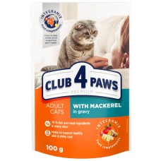 Влажный корм для кошек Клуб4лапы Adult Cats with Mackerel 0.1kg 24pcs
