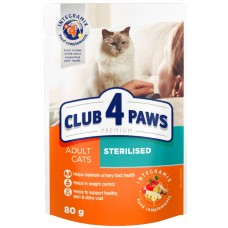 Влажный корм для кошек Клуб4лапы Adult Cats Sterilised Chicken 0.08kg 24pcs