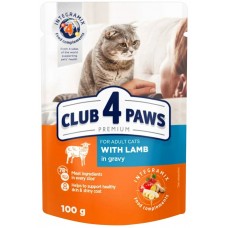 Влажный корм для кошек Клуб4лапы Adult Cats with Lamb in Gravy 0.1kg 24pcs