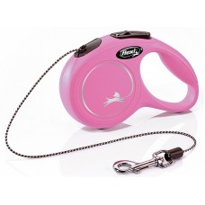 Lesă Flexi New Classic Cat XS Cord 3m Pink