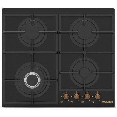 Plită incorporabilă cu gaz Wolser WL- 6400 Black Rustic V