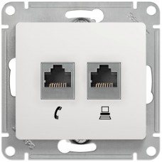 Розетка Schneider Electric RJ11+RJ45 5E White (11367)